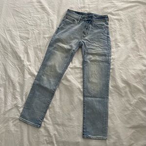 American Eagle Washed Light Blue Straight Jeans